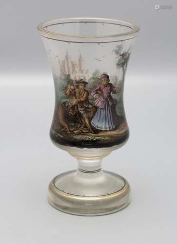 Jagdbecher / A glass hunting beaker, Glasfachschule, 19. Jh.