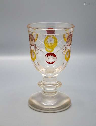 Großer Jagdbecher / A large glass hunting beaker, Böhmen, 19...