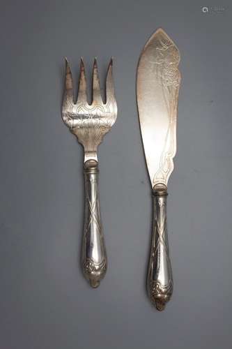 Jugendtil Vorlegebeteck 'Efeu' / Art Nouveau serving cutlery...