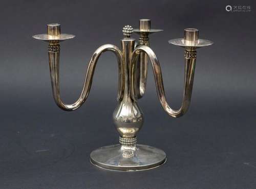 Art Déco Girandole / An Art Deco Sterling silver candle hold...