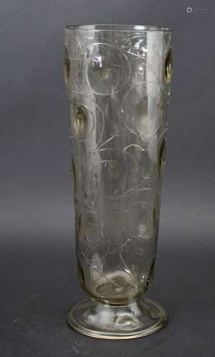 Große Art Déco Glasvase / A large Art Deco glass vase, wohl ...