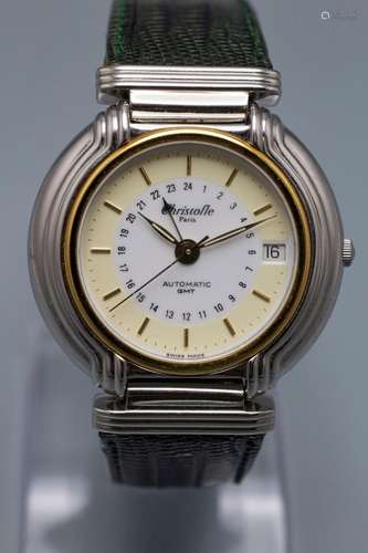 Herrenarmbanduhr / A steel and 18 ct gold men's wristwatch, ...