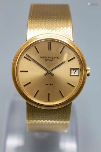 Herrenarmbanduhr / A men's 18 ct gold wristwatch, Patek Phil...