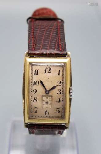 Art Déco Herrenarmbanduhr / A men's 18 ct gold wristwatch, O...