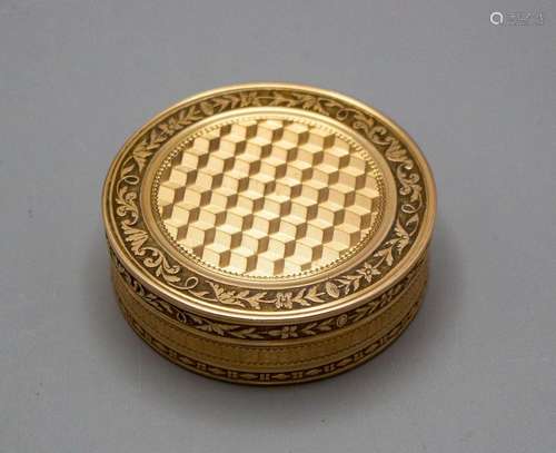 Gold Tabatiere / An 18 ct gold snuff box, Frankreich, um 180...