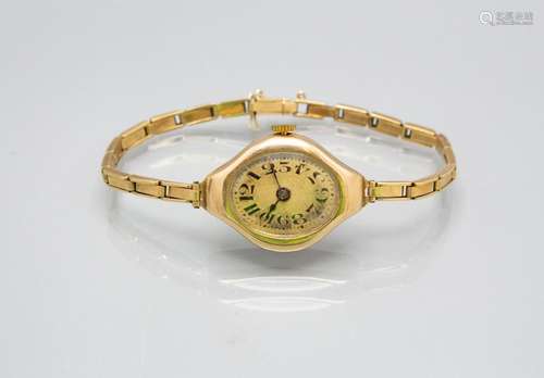 Art Déco Damenarmbanduhr / A 14 ct gold Art Déco wristwatch,...