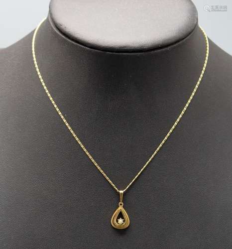 Jugendstil Collier mit Anhänger / An Art Nouveau gold neckla...