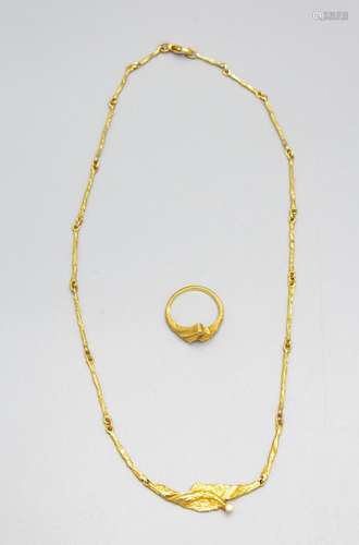 Schmuckset / A 14 ct gold jewellery set