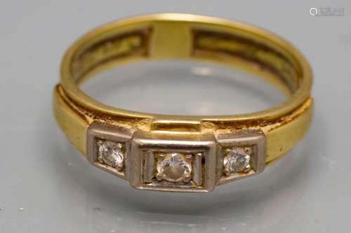 Damenring mit Brillanten / A ladies ring in 14 ct gold with ...