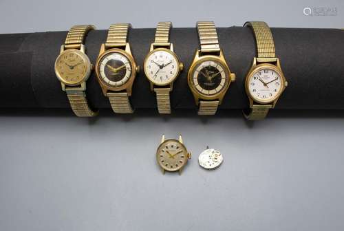 Konvolut 6 Damenarmbanduhren / 6 ladies wristwatches