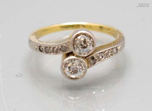 Damenring mit Diamanten / A ladies 14 ct gold ring with diam...