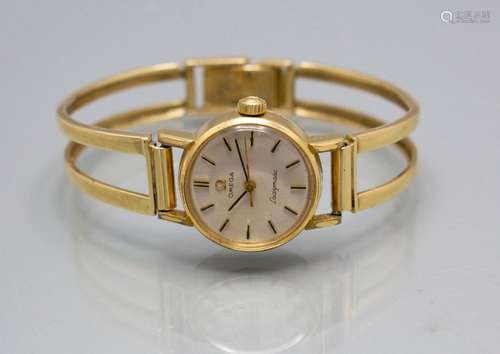 Damenarmbanduhr Omega Ladymatic mit Goldarmband, Schweiz / S...