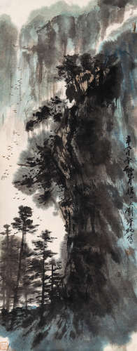 刘宝纯 壑峰千尺 辛酉（1981年）作 纸本设色 立轴