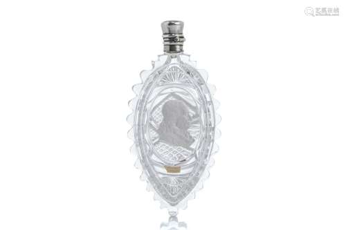 19th C BACCARAT GLASS SULPHIDE PERFUME FLASK