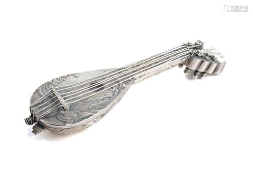 CONTINENTAL SILVER MANDOLIN SCENT BOTTLE