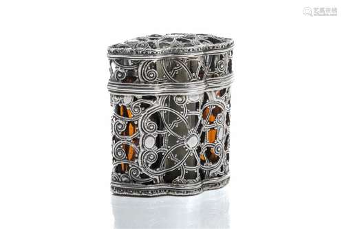 18th C EUROPEAN PIERCED SILVER ETUI CASE