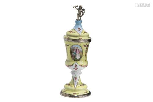 AUSTRIAN SILVER & ENAMEL MINIATURE TROPHY