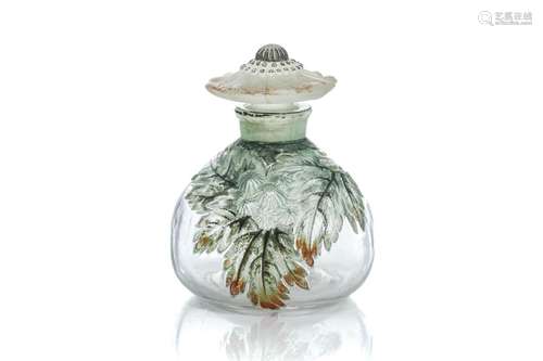 ART DECO FRENCH MOULDED GLASS SCENT BOTTLE