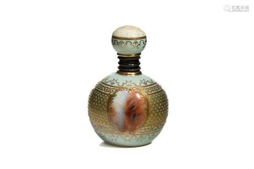 COALPORT HAND PAINTED PORCELAIN SCENT BOTTLE