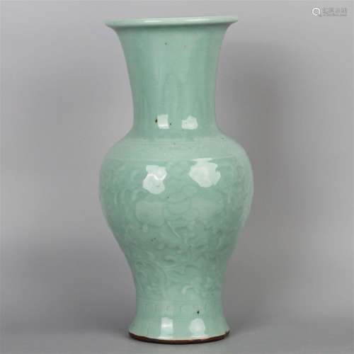 Chinese Celadon Glazed Appreciation Vase, 19th Century