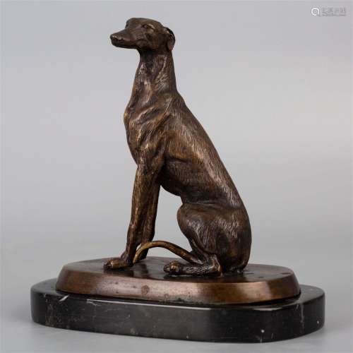 Bronze doberman pinscher sculpture