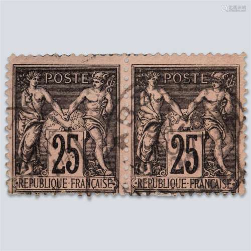 Pair of French stamps