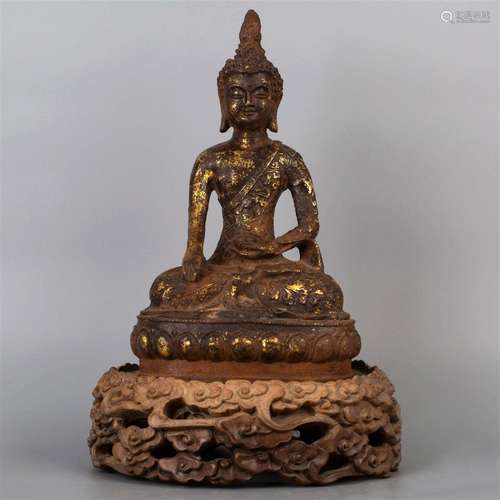 Gilt iron seated Shakyamuni, 18th Century