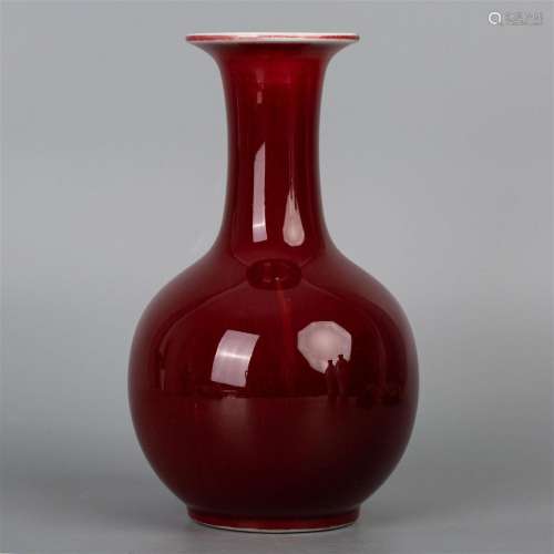 Red vase made in Jingdezheng 1950 1960 1970