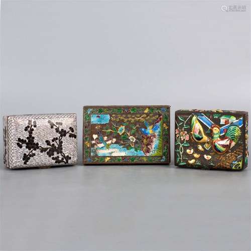 A set of cloisonne enamel boxes 20th century