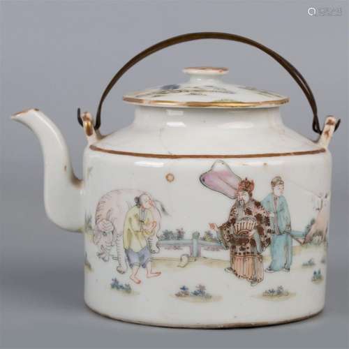 Qianjiang cai poetry and figure teapot with Hanmo Qingxiang ...