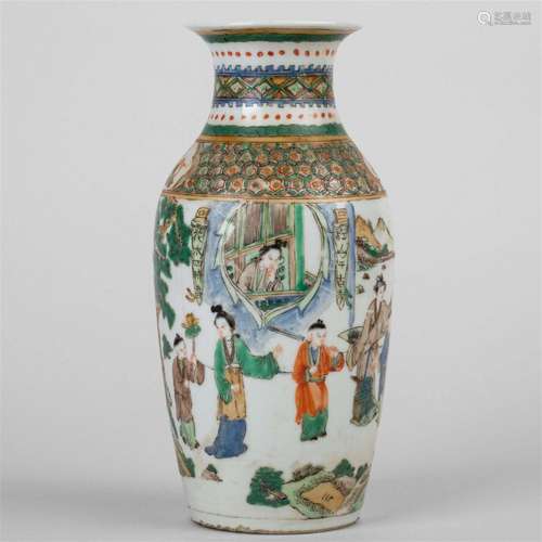 Five color figure vase, 19th century