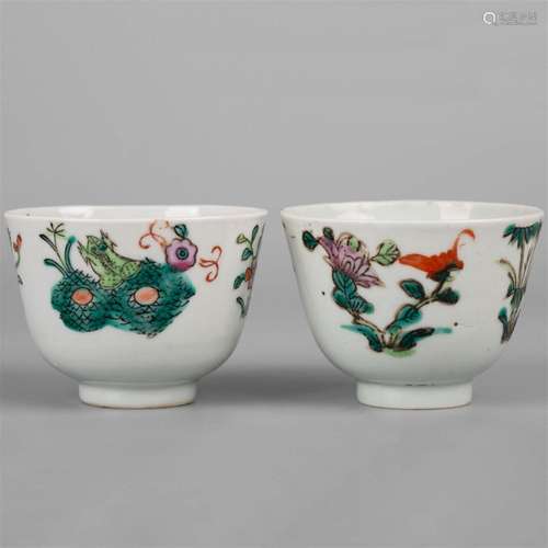 A set of famille rose teacups, 19th century