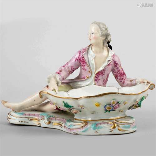 MEISSEN PORCELAIN FIGURAL SWEETMEAT DISHE, LATE 19TH CENTURY