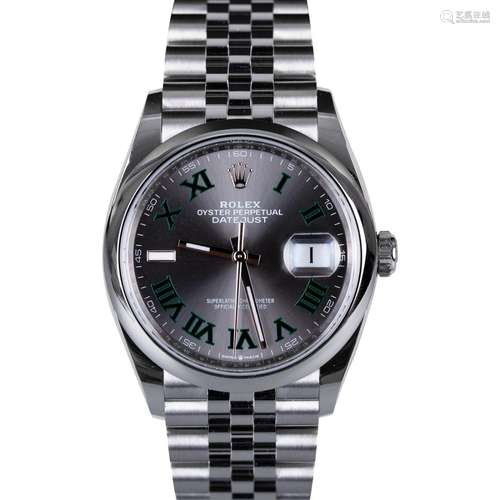 New never worn Rolex Datejust 36 Grey Green Wimbledon Dial S...