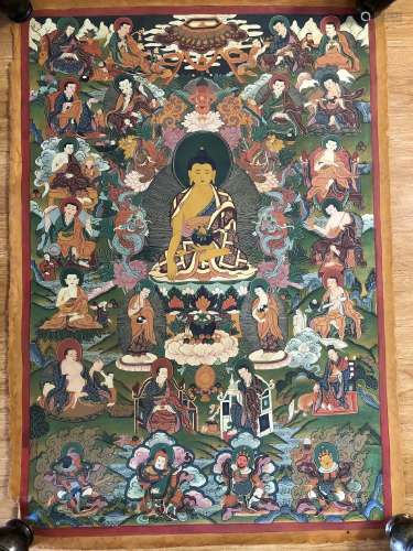 A THANGKA OF SAKYAMUNI