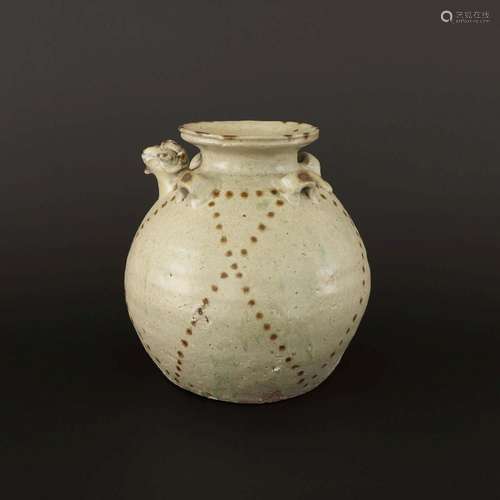 A CELADON-GLAZED JAR.EASTERN JIN