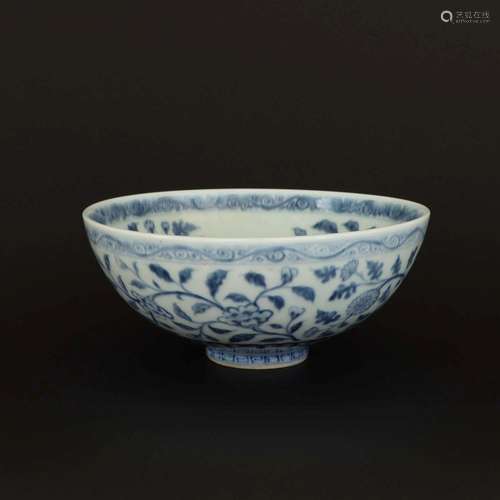 A BLUE AND WHITE BOWL.MARK OF CHENGHUA