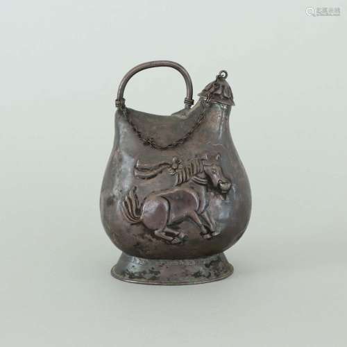 A CARVED SILVER WATERPOT