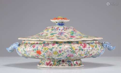PORCELAIN VEGETABLE DISH DECORATED WITH A THOUSAND FLOWERS I...