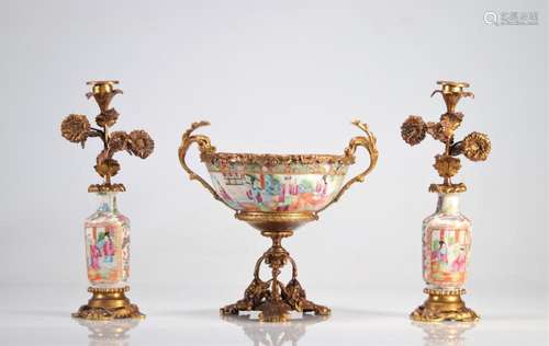 TRIM IN CANTON PORCELAIN AND GILDED BRONZE, NAPOLEON III PER...