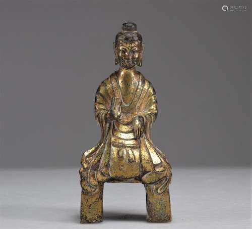 BUDDHA IN GILDED BRONZE, NORTHERN WEI DYNASTY 5TH CENTURY