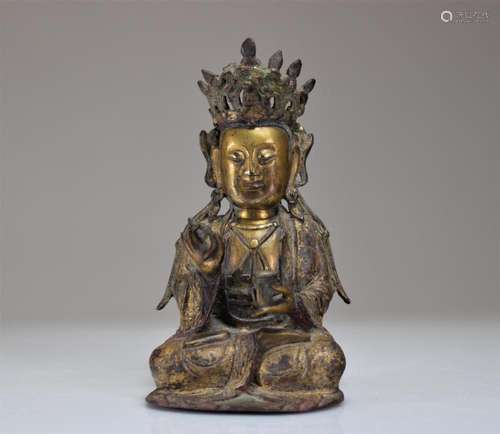 MING PERIOD GILT BRONZE BUDDHA