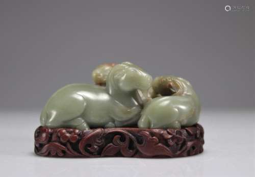 JADE GROUP "GROUP OF GOATS" QING PERIOD