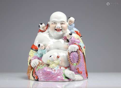 CHINESE PORCELAIN BUDDHA AND CHILDREN