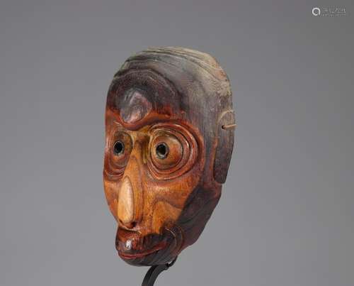 JAPANESE CARVED WOODEN MONKEY MASK