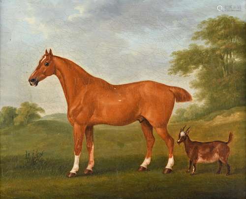 JOHN NOST SARTORIUS (1759-1828). A CHESTNUT HORSE WITH A GOA...