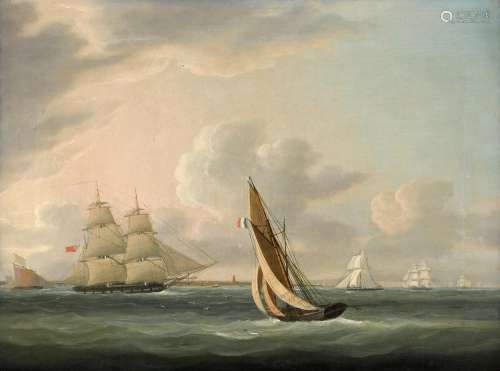 WILLIAM JOHN HUGGINS (1781-1845). SHIPPING IN THE ENGLISH CH...