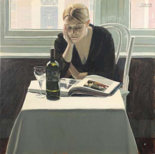 IAIN FAULKNER (B.1973). A GOOD BOOK AND A BOTTLE OF WINE. (d...