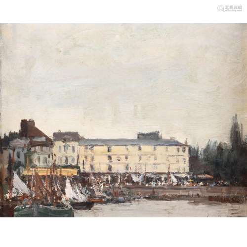 IAN HOUSTON (1934-2021). HOTEL DU CHEVAL BLANC, HONFLEUR, 19...