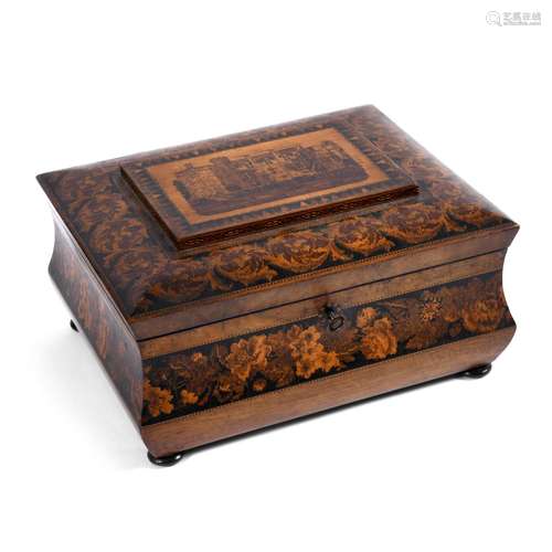 VICTORIAN TUNBRIDGE WARE WORK BOX.